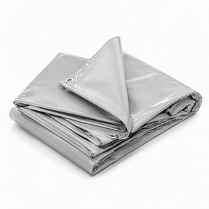 Bâche de protection extérieure en PVC gris imperméable, tissée, style uni, 200 g/m², largeur 120 pouces - Product Image 1