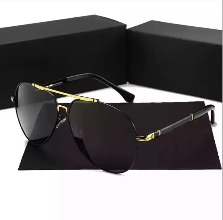 High Quality Mens Polarized Designer Sunglasses Famous Brands Metal Shades Sun Glasses Luxury Men Driving Sunglasses