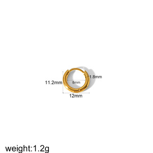 ต่างหูห่วงไทเทเนียมชุบทอง 18k สำหรับทุกเพศ ใส่ได้ทุกวัน ซัมเมอร์ 2024 ผลิตที่เมืองอี้หวู่ รุ่น TE6018-2-10 - Product Image 5