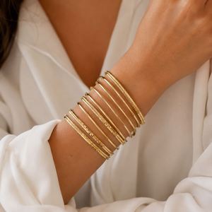 Brazalete de Aleación de Zinc con Círculo Grande Geométrico de Estilo Moderno en Color Dorado, Brazalete Abierto Unisex - Product Image 3