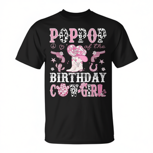 Camiseta Pop Pop Of The Birthday Cow Girl de estilo occidental rosa - Product Image 2