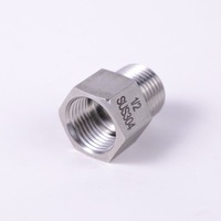 Adaptateur hexagonal en acier inoxydable 304 BSPP BSPT usiné CNC haute pression classe 150, raccords mâles 1/2 1 pouce DN15 DN20 DN25