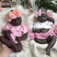 20 "réaliste afro-américain Reborn Silicone poupée fille/garçon LouLou nouveau-né Silicone hyperréaliste veine peinture peau foncée bébé