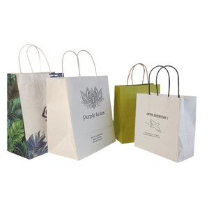 Wholesale Custom Printed White Brown <strong>Shopping</strong> Kraft Paper Bag With Handle Restaurant Carry Away Bag Fast Food Bread Takeout <strong>Nag</strong> - Product Image 5