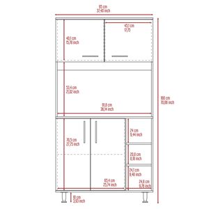 Armoire de rangement à 3 étagères Bayshore White pour l'organisation de la cuisine - Product Image 6