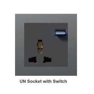 Điện Switched ổ cắm 2 gang đôi cực chuyển đổi điện ổ cắm 86mm * 146mm EU + USB ổ cắm - Product Image 4