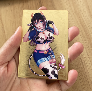 การ์ดสะสมเกมอะนิเมะแบบโลหะผสมสีทองลายการ์ตูนอนิเมะแบบกำหนดเอง - Product Image 3