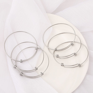 Bracelet en acier inoxydable, boucle élastique réglable, bijoux unisexes, bracelets à la mode - Product Image 1