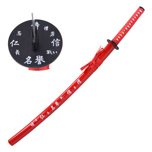 Le plus récent jouet d'épée Cosplay rouge S est livré à la main <span class=keywords><strong>Katana</strong></span> en bois avec un sac - Product Image 1