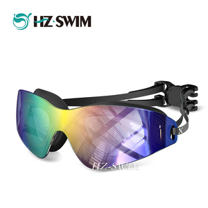 Lunettes de natation anti-buée à grande monture, verres électroplaqués HD, étanches, pour adultes, vente en gros - Product Image 1