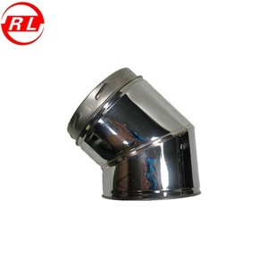 6 "(acier inoxydable) verrouillage torsadé de tuyau de conduit isolé à double paroi de <span class=keywords><strong>coude</strong></span> de 45 degrés - Product Image 3