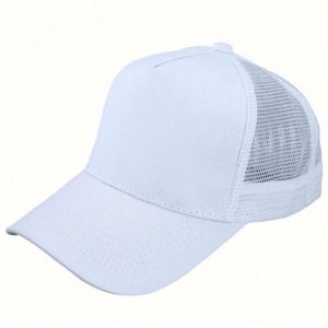 Wholesale Fast Delivery Mesh Cap Solid Color Custom Logo Half Mesh Baseball Cap Trucker <b>Hats</b> With Mesh 5 Panel <b>Hat</b> - Product Image 5