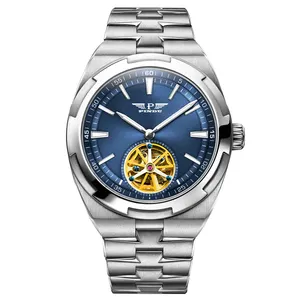 Pindu Men Oversea Design Luxury Classic Wristwatch Stainless watch skeleton Tourbillon Automatic Mechanical Watch