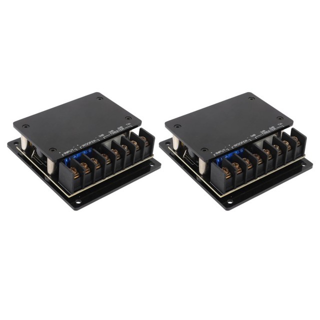 2Pcs Speaker Frequency Divider 120W Overcurrent Protection Universal 2 Way Audio Crossover for Cars