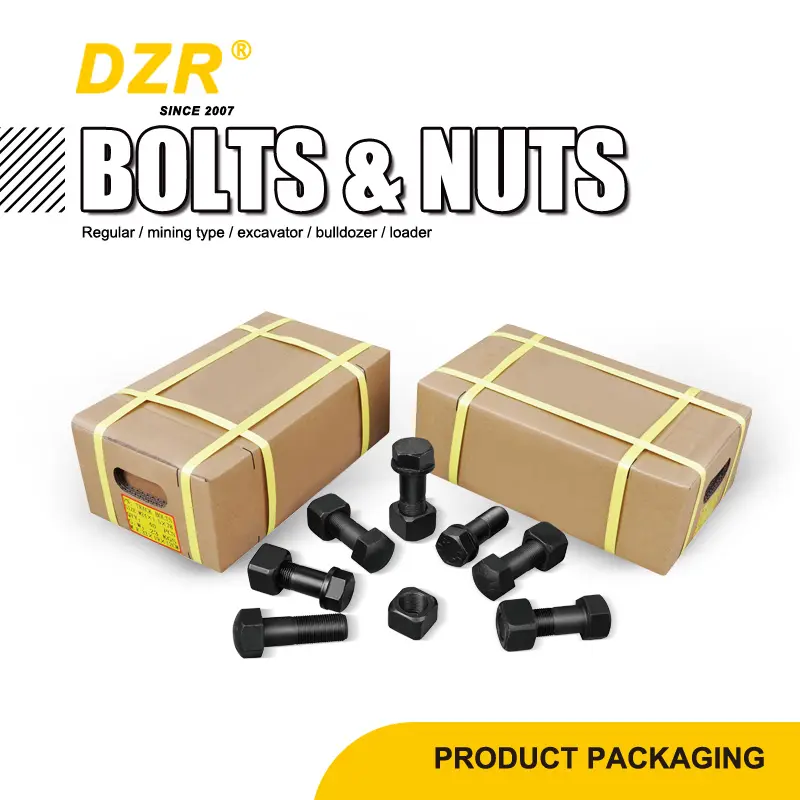High Hardness 40Cr 12.9 Grade Excavator and Bulldozer Knife Ang Bolt and Nut Track Shoe Bolt   Nut  Segment Bolt   Nut