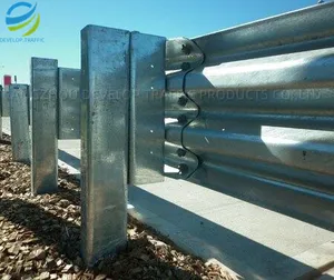Roadside Galvanized Steel Guardrail Highway Safety Barrier