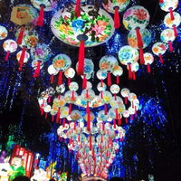 Fabricant professionnel d'extérieur Fournitures de fête et de fête Lanterne de pêche en soie pour la décoration de parc