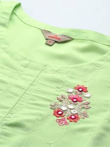 Espejo Bordado Trabajo Kurta Con Pantalones & Dupatta - Product Image 2