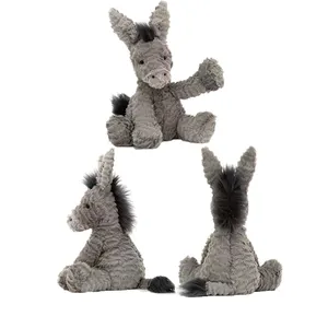 Animales de peluche de Donkey, novedad, juguetes suaves de Donkey gris, Logo personalizado, venta al por mayor, envío directo