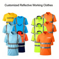 Chemises polo réfléchissantes personnalisées à manches courtes, haute visibilité, uniforme de travail de sécurité pour hommes, fluorescent, séchage rapide, polo de travail