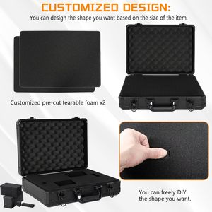 Valise de transport en aluminium pour microphone et équipement photo, étui pour table de mixage <span class=keywords><strong>DJ</strong></span> avec mousse pré-découpée personnalisable - Product Image 3
