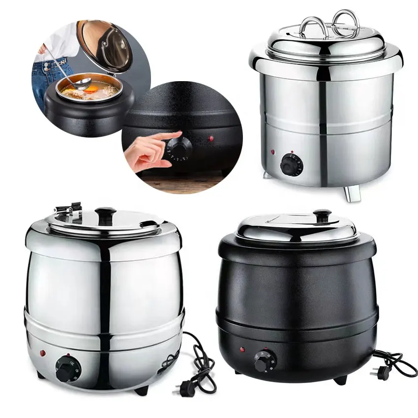 Kitchen Buffet Soup Warmer Container Hot Pot 10l 13l Electric Kitchen Utensils Stainless Steel Electric Cooking pots