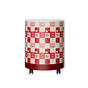 Creative Cylindrical Trash Can Large Capacity With Press Lid For Living Room Bedroom Bathroom - Product Image 3