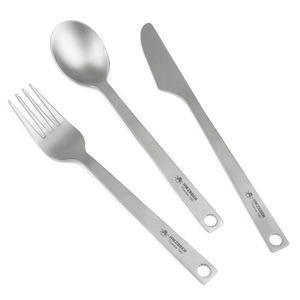 ชุดช้อนส้อมมีดไทเทเนียมบริสุทธิ์แบบพกพาสำหรับตั้งแคมป์กลางแจ้ง - Product Image 5