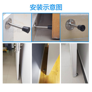 ตัวกันกระแทกประตูสแตนเลสแบบติดพื้น ปลายยาง ติดตั้งง่าย ดีไซน์เรียบง่าย - Product Image 4
