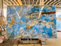 Dalle en onyx bleu YDSTONE, taille 4 pieds sur 8 pieds, marbre translucide, fond de mur rétroéclairé, panneau mural en onyx bleu