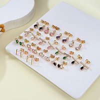 Aretes al Por Mayor de Moda Moderna para Mujer Bañados en Oro de 18K con Cristal de Zircón, Joyería para Mujeres y Chicas, Aretes de Lujo