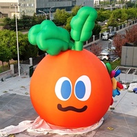 Mascotte géante gonflable de 6,6 m en forme de carotte de dessin animé, tomate, pomme, modèle publicitaire gonflable de fruits et légumes, promotion alimentaire gonflable