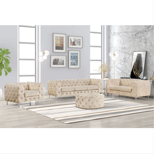 Pzcn Nhà Hiện Đại Hot Bán Phòng Khách Sang Trọng Thép Không Gỉ Phòng Chờ Sofa 1 + 2 + 3 Ghế Nhung Mềm Đệm Gia Đình Khách Sạn Sofa - Product Image 4