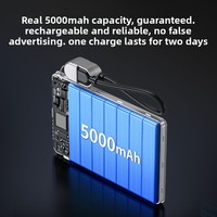 Batterie externe magnétique ultra-fine en alliage d'aluminium avec cordon de recharge sans fil, charge rapide PD20W, batterie au lithium polymère suspendue