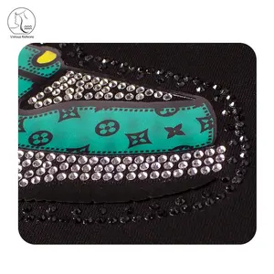 Yunshang strass estampa de design de sapatos, forte cola hotfix, strass personalizado, transferência de calor para camiseta