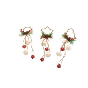 Colgante navideño con campana y pompón surtidos - Product Image 1