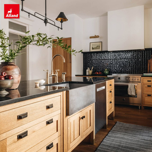 Ensemble de meubles de cuisine complets Allandgroup pour intérieur, en bois naturel, style shaker, chêne campagnard, rénovation de cuisine avec évier de <span class=keywords><strong>ferme</strong></span> - Product Image 4