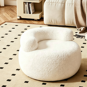 Cream-Style Backrest Round Wood Stool | Minimalist Modern Low Stool for Living Room Tea <strong>Table</strong> Shoe <strong>Changing</strong> &amp; Sofa - Product Image 4