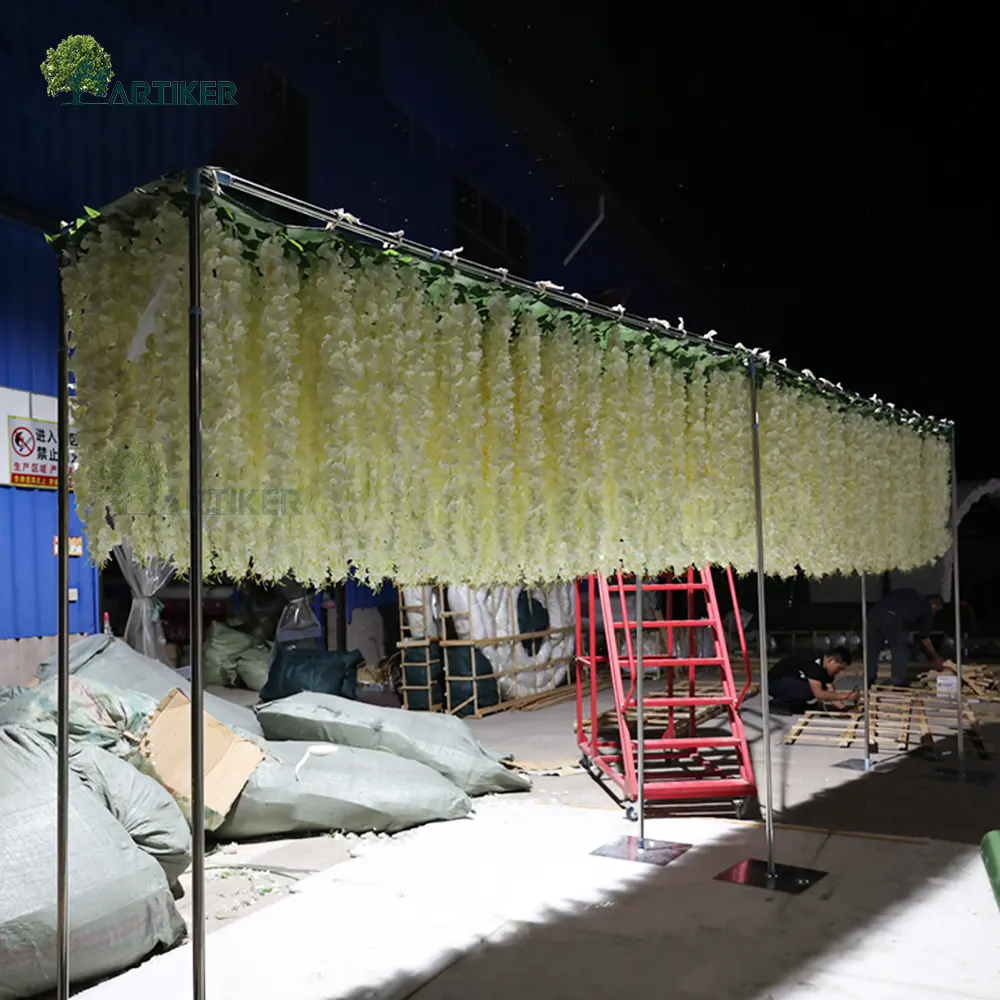 Wandbehang Seide Glyzinien künstliche hängende Glyzinien gefälschte hängende Blume schmücken Hochzeit