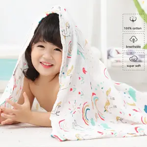 Wholesale Printed Unisex Crinkle Gauze Fabric Floral Swaddles Sleeping Adjustable Soft Muslin Swaddle Blanket For Newborn Baby