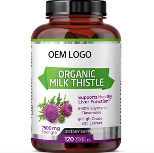 80% Silymarin Flavonoids Natural Extract 7500 mg Milk Thistle Vegan Liver Detox Capsules Organic Milk Thistle Extract - Product Image 1