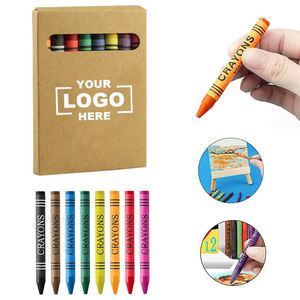 Juego de Crayones Ecológicos en Caja de Papel Kraft Personalizada de 8 Colores, Juego de Crayones de Dibujo Artístico con Logotipo Personalizado para Niños - Product Image 3