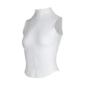 2024 personnalisé femmes fermeture éclair culture débardeur <span class=keywords><strong>veste</strong></span> mode filles recadrée longueur gilet décontracté haut de sport - Product Image 5