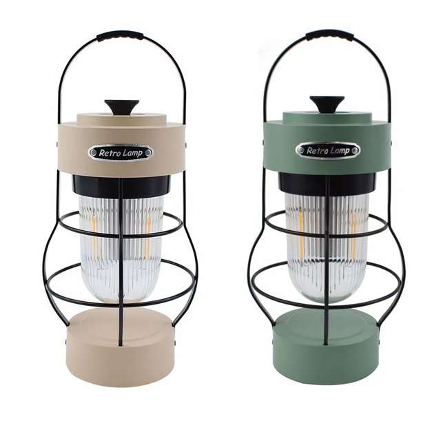 Portable New Kerosene Lamp Usb Rechargeable Emergency Retro Camping Lamp Camp Tent Lantern Vintage LED Outdoor Camping Lights