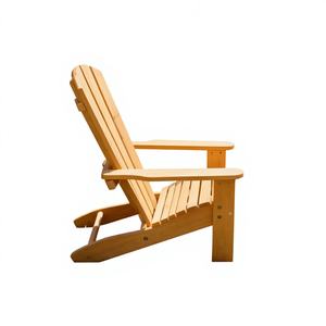 Chaise Adirondack en bois massif - Chaise longue d'extérieur résistante aux intempéries avec finition antique, design contemporain pour le bord de la piscine et la cour - Product Image 1