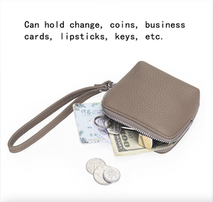 Ando Bag Mini porte-monnaie zippé en cuir de vache véritable avec sangle de poignet pour femme - Product Image 6