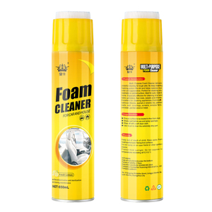 Nettoyant mousse multifonction 650 ml, agent de nettoyage en profondeur, nettoyant pour la maison, la voiture, le <span class=keywords><strong>cuir</strong></span>, les canapés, spray mousse avec brosse - Product Image 1