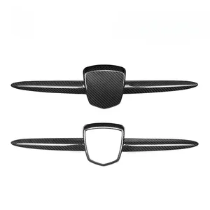 Pour FIAT 500 595 695 2008+ 2012-2023, cadre de logo avant, autocollants décoratifs en fibre de carbone, accessoires de décoration automobile - Product Image 6