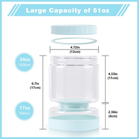 51oz prix d'usine en gros OEM cornichon conteneur de stockage de gros