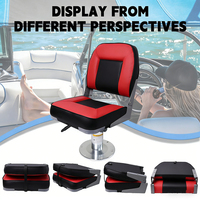 Siège de bateau rabattable à dossier bas en promotion, chaise de pêche marine étanche avec rembourrage épais en éponge, accessoire universel pour bateau